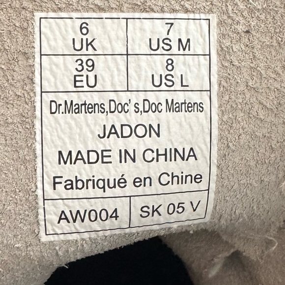 Dr. Martens Womens Jadon White Leather Platform Zipper Combat Boots Size 7 US - Picture 7 of 8